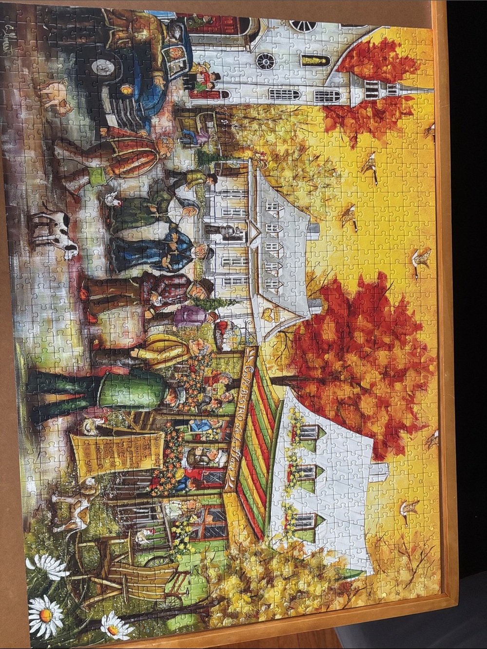 ‘Cafe Bistro’ Vibrant Fall Scene Jigsaw Puzzle - 1000 Pieces